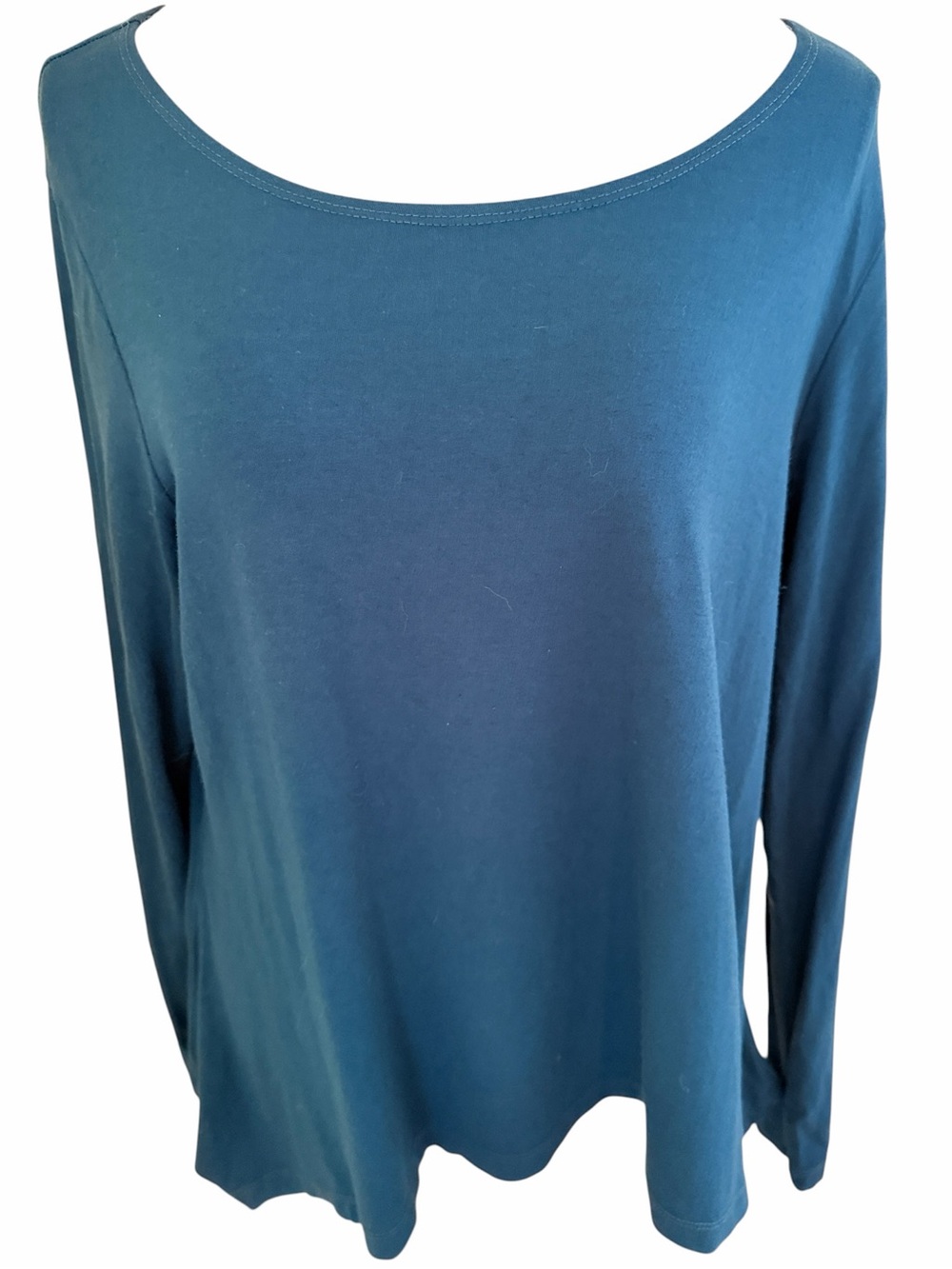 bryn Walker Teal  Long-Sleeve Scoop Neck Top